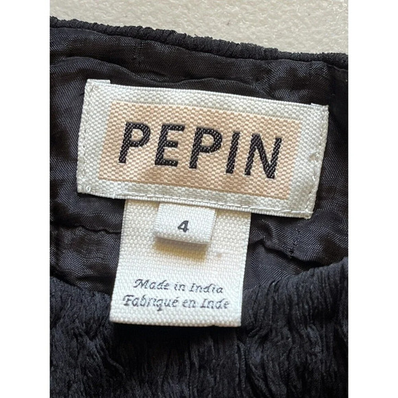 Pepin Grace Womens Black Shift Fringed Mini Dress Wool Lined Preppy Grunge 4 - Picture 8 of 10